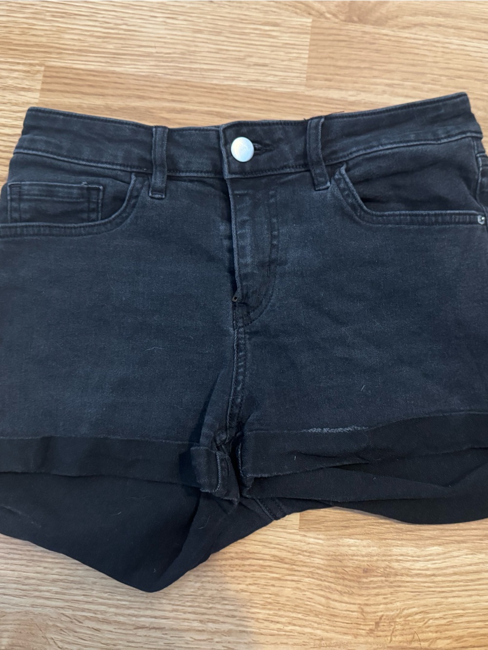 H&M Black Shorts with Fraying